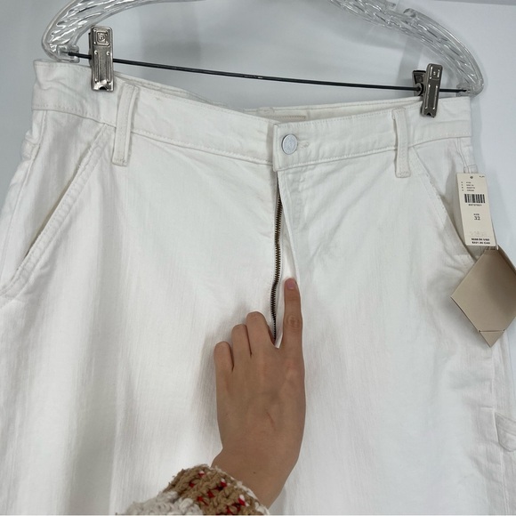 Mother The Stud Finder Sneak Wide Leg Utility Jeans in Totally Innocent 32 NWT - Picture 7 of 14